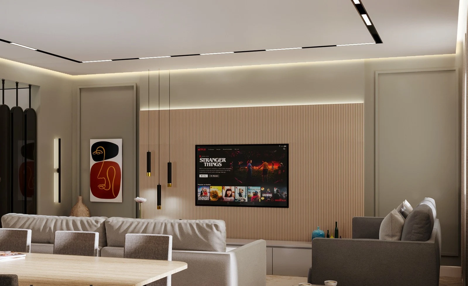 Cumhur Arıcı Evi projesinden mobilya ve iç mekân detayı